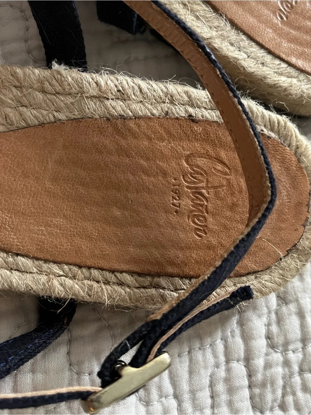 Castaner Navy Espadrille Sandals with Natural Jute Sole
